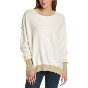 Ivory and gold crew neck sweater